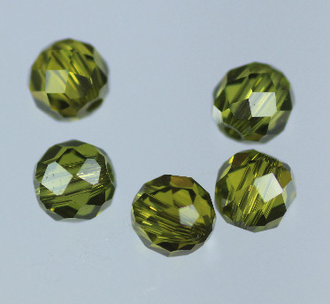 Beads: Ball with hole drilled Peridot Cubic Zirconia