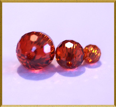 Beads: Ball with hole drilled Padparadscha Cubic Zirconia