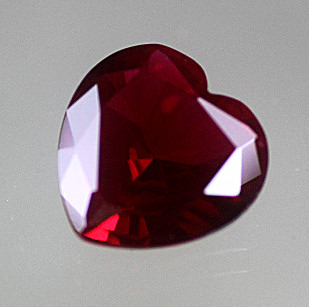 Lab Created Ruby:  Dark Red Pink Heart 