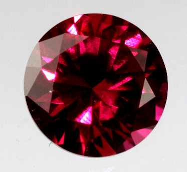 Lab Created Ruby:  Dark Red Pink Round Brilliant 