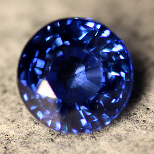 Lab Diff. Sapphire: Round Step Lab Created Sapphire