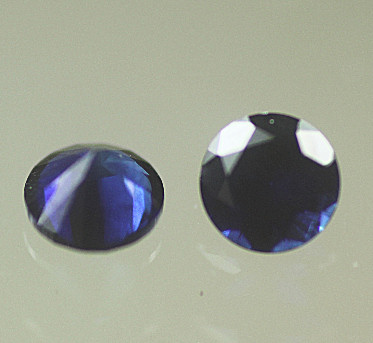 Star Machine Cut:  Lab Blue Sapphire Round Brilliant Cubic Zirconia