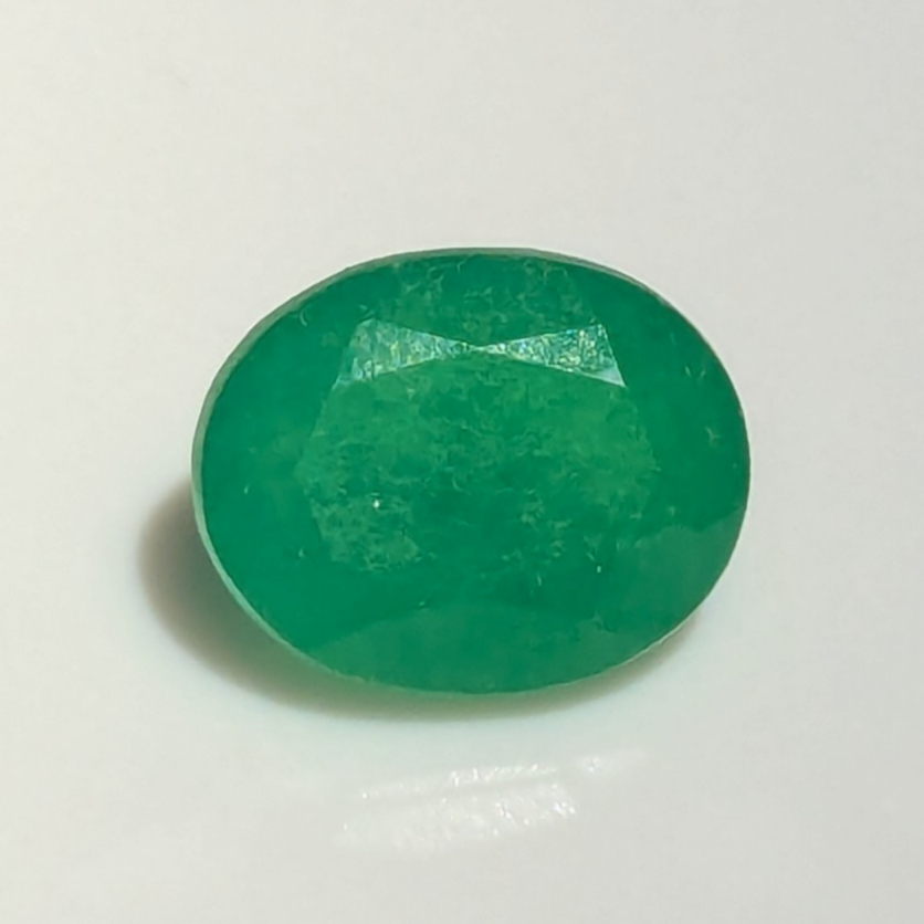 Lab Green Sapphire:  Opaque Oval Step Lab Green Sapphire