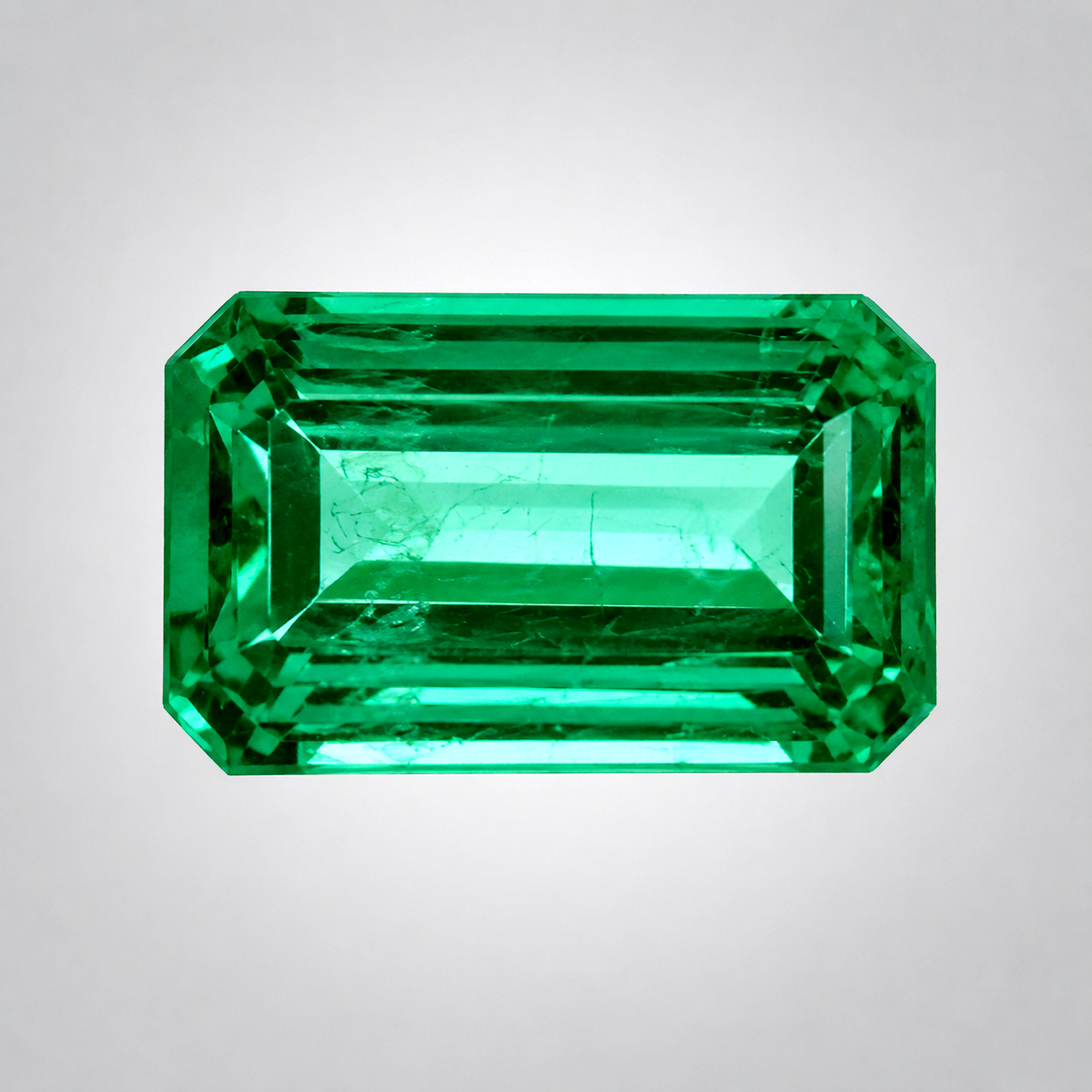Lab Columbia Emerald With Inclusions: Emerald Cut Lab Collumbian Emerald
