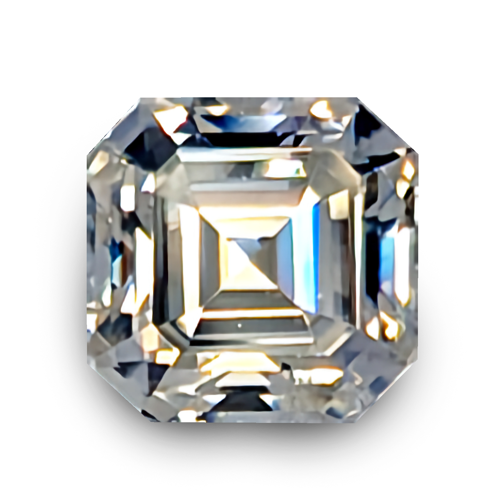 Moissanite:  Asscher White DEF Moissanite