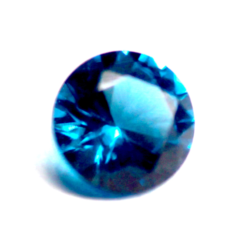 Nanocrystal:  Blue Topaz Round Brilliant Nanocrystal