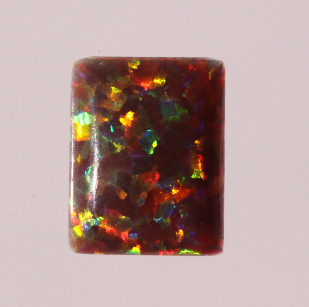 Lab Created Opal:  Emerald Cabochon Black (k-15) Lab Created Opal