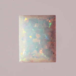Lab Created Opal:  Emerald Cabochon White (k-17B) Lab Created Opal
