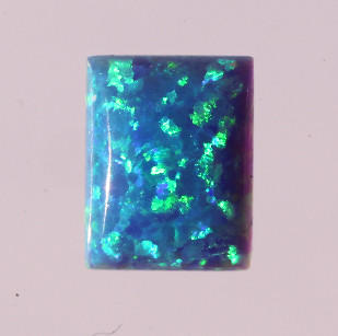 Lab Created Opal:  Emerald Cabochon Bright Blue (k-5) Lab Created Opal