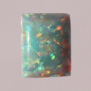 Lab Created Opal, Emerald Cabochon, L. Turquoise (k-50), 9x7mm (3ct)
