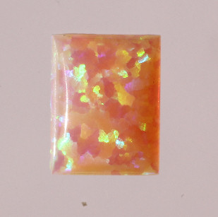 Lab Created Opal:  Emerald Cabochon Lavender (k-54) Lab Created Opal