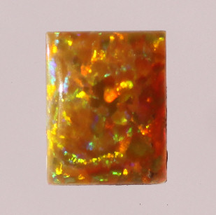 Lab Created Opal:  Emerald Cabochon Gold (k-55) Lab Created Opal