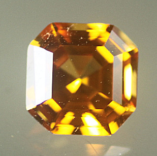 Lab yellow Sapphire:  Golden Orange Asscher Lab yellow Sapphire